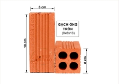 Gạch Xây Dựng Tuynel Ống Tròn Loại A (8x18)