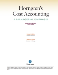 Horngren's Cost Accounting A Managerial Emphasis 17th Edition