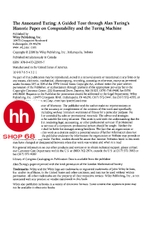 The Annotated Turing: A Guided Tour Through Alan Turing's Historic Paper on Computability and the Turing Machine - HHShop68