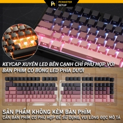 Keycap xuyên led Side Print Black Pink OEM Profile