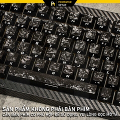 Keycaps vân Carbon màu đen ( profile Cherry/PC/ 5D )