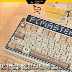 Keycap MAO Mèo Nâu dễ thương ( nhựa PBT/ Dyesub/ profile MAO )
