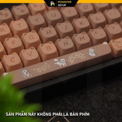 Keycaps pbt Naughty Cat ( profile MAO/130 nút/dyesub 5D )