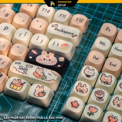 Keycaps pbt Pink Rabbit  ( profile MOA/PBT/dyesub 5D )