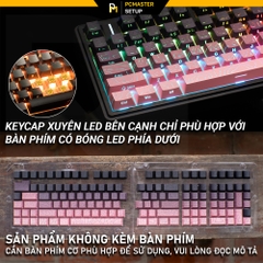 Keycap xuyên led vân topographic 4.0 - Black Pink