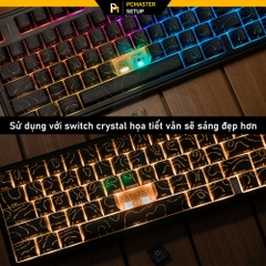 Keycap xuyên led vân topographic 4.0 ĐEN LITE ( PBT/ Doubleshot / Cherry Profile )