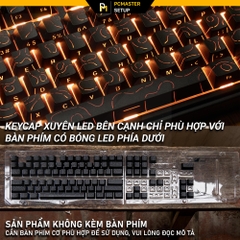 Keycap xuyên led vân topographic 4.0 BLACK nhựa pbt hoạ tiết doubleshot 