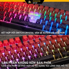 Keycap xuyên led vân topographic 4.0 - BLACK RED ( PBT/ Doubleshot / Cherry Profile ) 