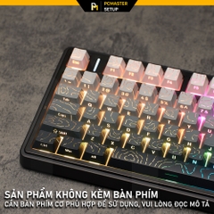 Keycaps xuyên led vân Topographic 4.0 - Smoke Gray ( PBT/ Doubleshot / Cherry Profile )