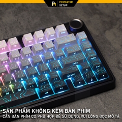 Keycaps xuyên led vân Topographic 4.0 - Smoke Gray ( PBT/ Doubleshot / Cherry Profile )