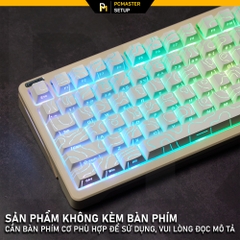 Keycaps xuyên led vân Topographic 4.0 Trắng 97 nút (PBT/2shot/Profile Cherry)