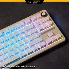 Keycaps xuyên led vân Topographic 4.0 Trắng 97 nút (PBT/2shot/Profile Cherry)