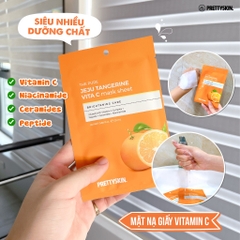 Mặt Nạ PRETTYSKIN THE PURE JEJU TANGERINE VITA C mask sheet