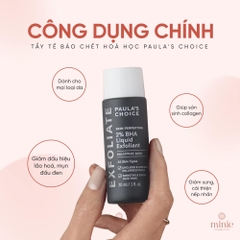 Tẩy Tế Bào Chết Hóa Học Thu Nhỏ Lỗ Chân Lông, Giảm Mụn Đầu Đen Và Mụn Ẩn Paula's Choice Skin Perfecting 2% BHA Liquid Exfoliant