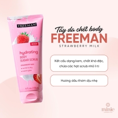 Tẩy Da Chết Toàn Thân Freeman Hương Sữa Dâu 175ml Hydrating Strawberry Milk Body Sugar Scrub