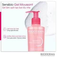 Gel Rửa Mặt Ngăn Ngừa Mụn Cho Da Nhạy Cảm Bioderma Sensibio Gel Moussant