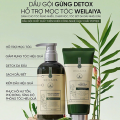 Bộ gội xả gừng detox hỗ trợ mọc tóc ngăn ngừa lão hóa da đầu Weilaiya Luxury 420ml x 200ml