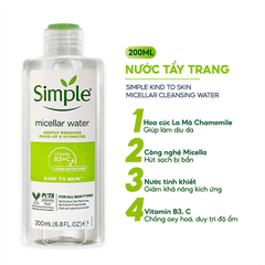 Nước Tẩy Trang Simple Làm Sạch Trang Điểm Kind To Skin Micellar Cleansing Water