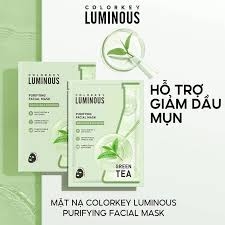 Mặt nạ hỗ trợ giảm mụn trà xanh Colorkey Luminous Purifying Facial Tea Tree Mask 25ml