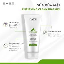 Sữa Rửa Mặt Làm Sạch Dịu Nhẹ Cho Da Dầu Mụn BABE Stop AKN Purifying Cleansing Gel (100ml)