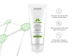 Sữa Rửa Mặt Làm Sạch Dịu Nhẹ Cho Da Dầu Mụn BABE Stop AKN Purifying Cleansing Gel (100ml)