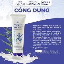 Sữa Rửa Mặt Tẩy Trang Hatomugi Dưỡng Sáng Da Reihaku Hatomugi W Cleansing Foam 130g