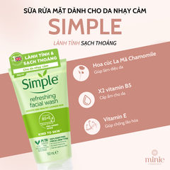 Gel Rửa Mặt Simple 150ml Gel Wash (3 dòng)