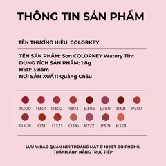 Son kem lì, mịn môi COLORKEY Soft Matte Water Tint 1.8g