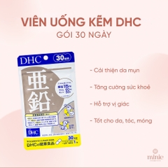 Viên Uống Hỗ Trợ Miễn Dịch, Tăng Cường Sức Đề Kháng, Cải Thiện Da Mụn, Bổ Sung Kẽm DHC Zinc
