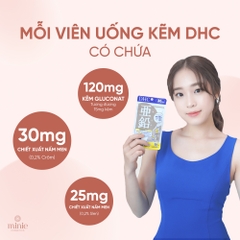 Viên Uống Hỗ Trợ Miễn Dịch, Tăng Cường Sức Đề Kháng, Cải Thiện Da Mụn, Bổ Sung Kẽm DHC Zinc