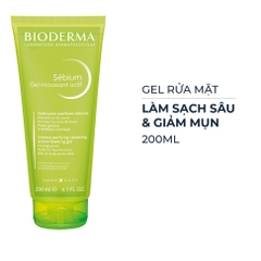 Gel Rửa Mặt Ngăn Ngừa Mụn Cho Da Hỗn Hợp Bioderma Sebium Gel Moussant