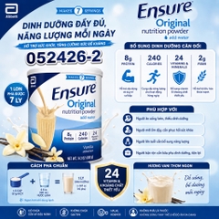 Sữa Ensure Original Nutrition Powder – Vanilla (Abbott)400g/ hộp
