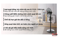 Quạt đứng Midea 5 cánh FS40-15Q 50W
