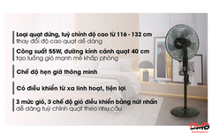 Quạt đứng Midea 5 cánh FS40-15QR 55W