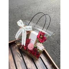 Túi hộp mica quai đen