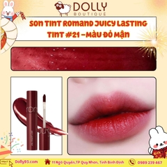 Son Tint Romand Juicy Lasting Tint #21 Deep Sangria (Màu Đỏ Mận) - 5.5g