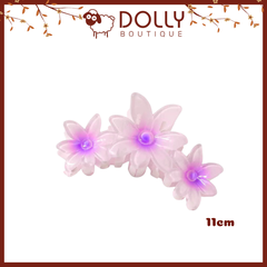 Kẹp Càng Cua Hoa Sứ 3 Bông - Màu Tím - 11cm