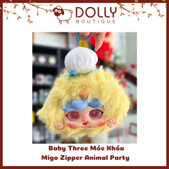 Gấu Bông Baby Three Migo Zipper Animal Party Móc Khóa ( Bữa Tiệc Động Vật )  [ Giao theo phân mục đã unbox]