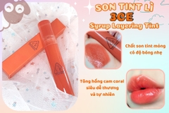 Son Tint Bóng 3CE Syrup Layering Tint - Afternoon Peach 4.7ml  ( Màu Hồng Cam )