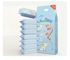 Khăn Ướt Super Mini Baby Wipes Tiện Lợi Dễ Thương Voi Xanh Lá