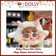 Gấu Bông Baby Three Migo Zipper Animal Party Móc Khóa ( Bữa Tiệc Động Vật )  [ Giao theo phân mục đã unbox]