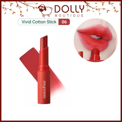 Son Thỏi Innisfree Vivid Cotton Stick 06 Cinnamon Red