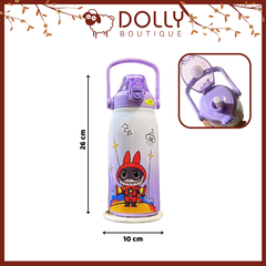 Bình Nước Giữ Nhiệt Inox 316 Có Nắp Bật Hoạt Tiết Labubu 1200ml