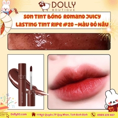 Son Kem Dạng Tint Bóng Lì Romand Juicy Lasting Tint Ripe #20 Dark Coconut (Màu Đỏ Nâu)