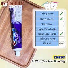 Kem Đánh Răng CREST 3D White Vivid Mint Ultra 3in1 Benefits 147g