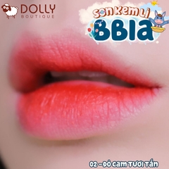 Son Kem Lì Bbia Last Velvet Lip Tint #02 Extra Bounce (Màu Đỏ Cam) - 5g