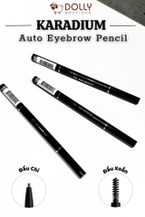 Chì Kẻ Mày 2 Đầu Nét Mảnh Karadium Auto Eyebrow Pencil 0.18g - 01 Black Brown