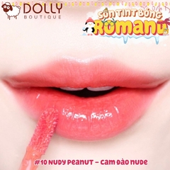 Son Kem Dạng Tint Bóng Romand Juicy Lasting Tint #10 Nudy Peanut (Màu Cam Đào Nude) - 5.5g