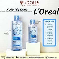 Tẩy Trang L'Oreal Paris Skincare Make Up Remover Micellar Refreshing Tươi Mát 400ml