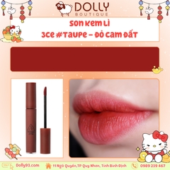 Son Kem Lì 3CE Velvet Lip Tint #Taupe (Màu Đỏ Nâu) - 3.5ml